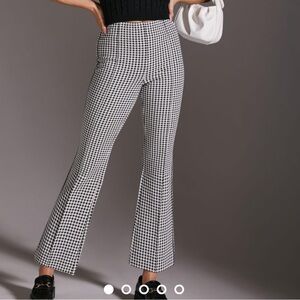Maeve gingham cropped kick pants black and white anthropologie XL